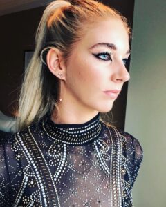 Makeup with defined cat eyes and porcelain skin for an event in Melbourne.