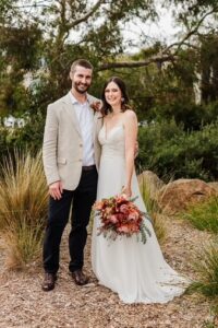 Bride and Groom on their wedding day. Bridal makeup and hair in Melbourne Bayside.