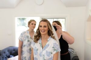 Bridal makeup in Melbourne with bridesmaids - natural glam makeup.