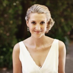Stunning bridal makeup look for a Melbourne wedding. Smokey eye and soft lips.